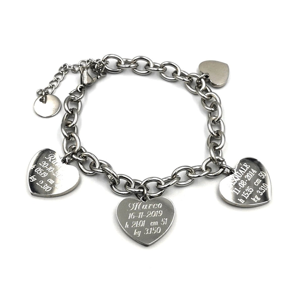 Bracciale Love-Dual NASCITA Acciaio - Da 1 a 4 BIMBI