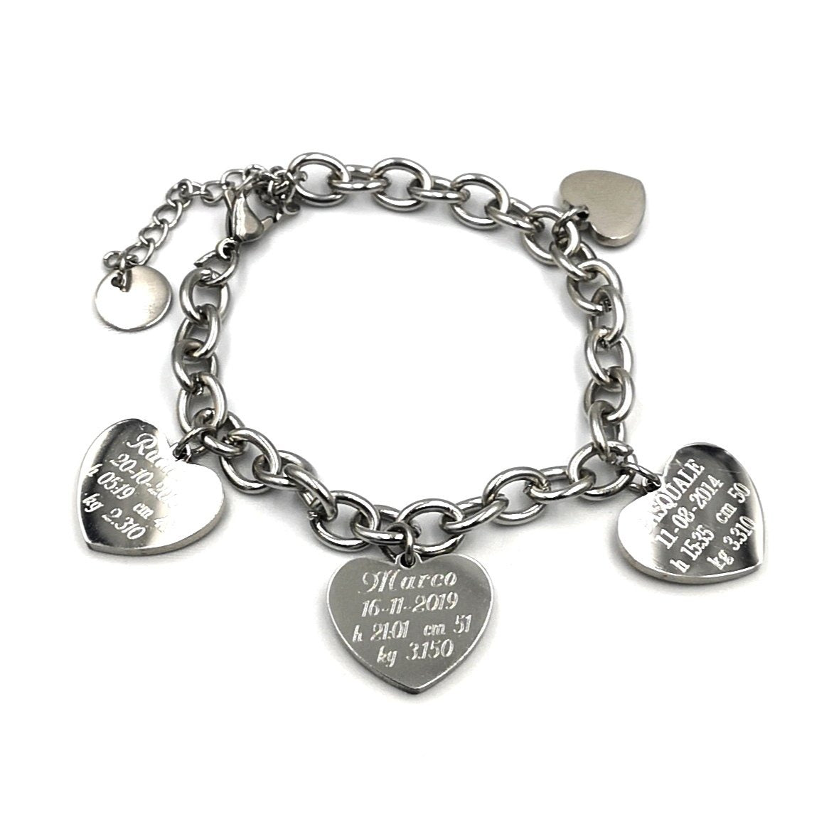 Bracciale Love-Dual NASCITA Acciaio - Da 1 a 4 BIMBI