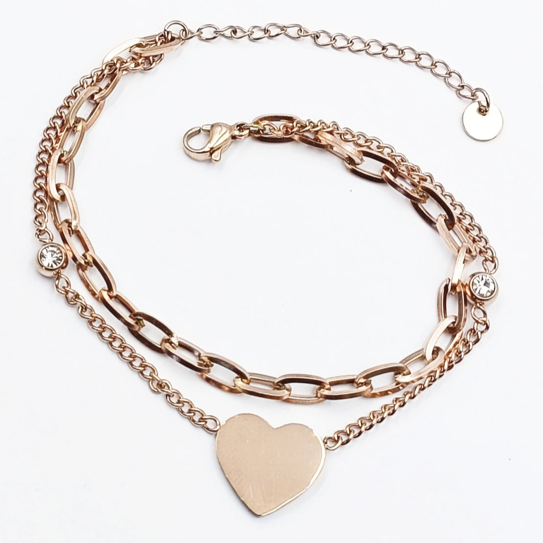 Bracciale Shiny-Love Acciaio Rose/Silver