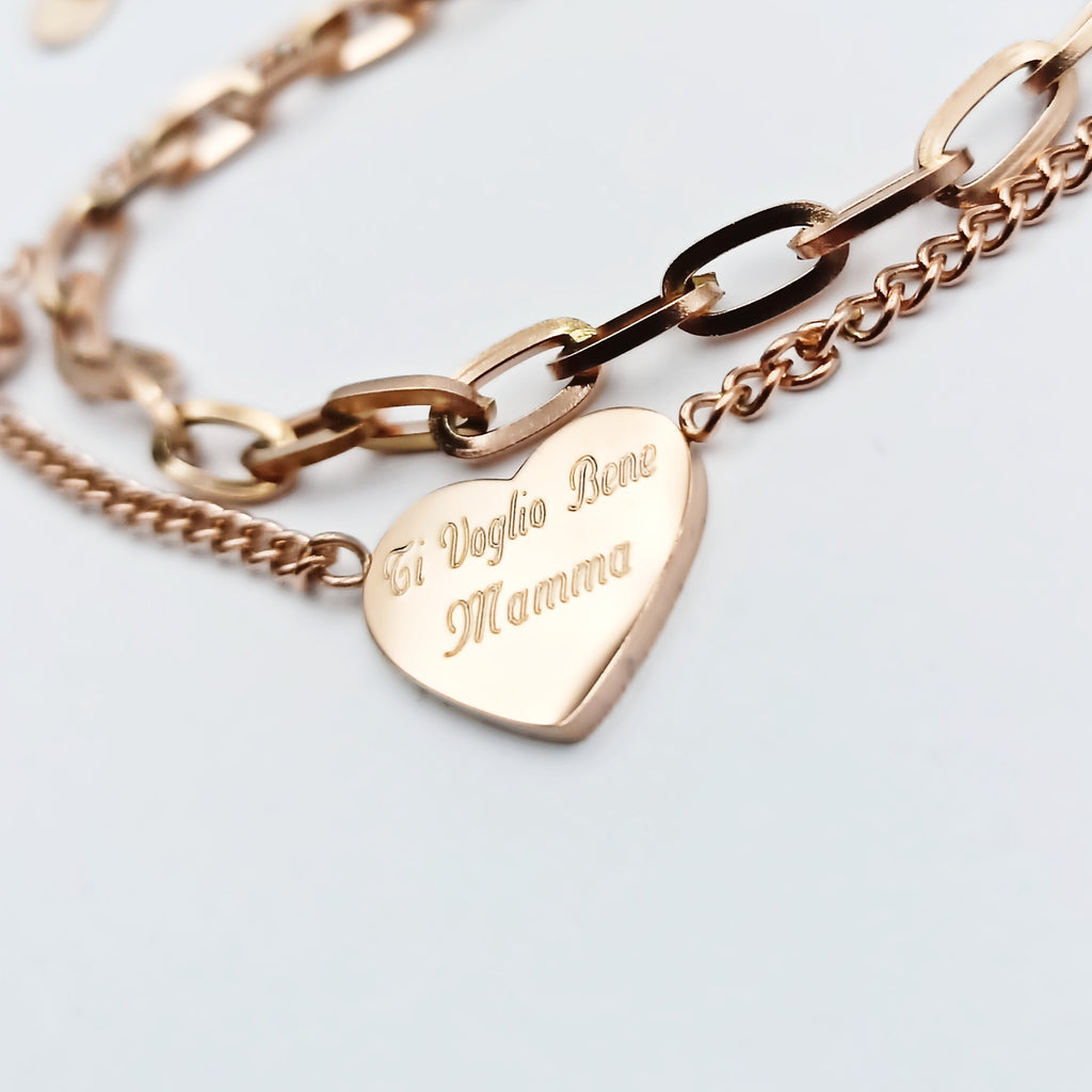 Bracciale Shiny-Love Acciaio Rose/Silver