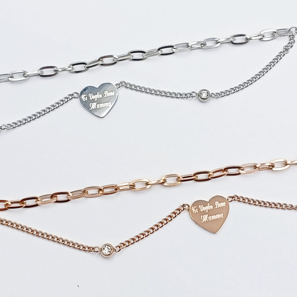 Bracciale Shiny-Love Acciaio Rose/Silver