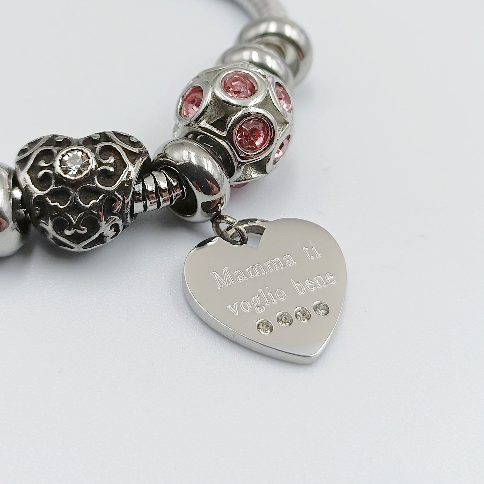 Bracciale Cuore Emerald Acciaio