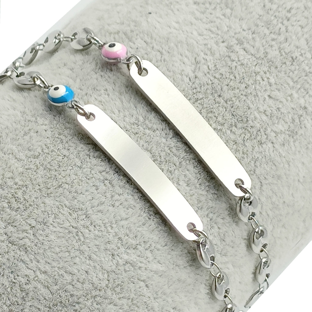 Bracciale Bimba Bimbo Piastra Classica Acciaio Argento