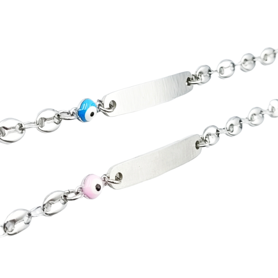 Bracciale Bimba Bimbo Piastra Classica Acciaio Argento