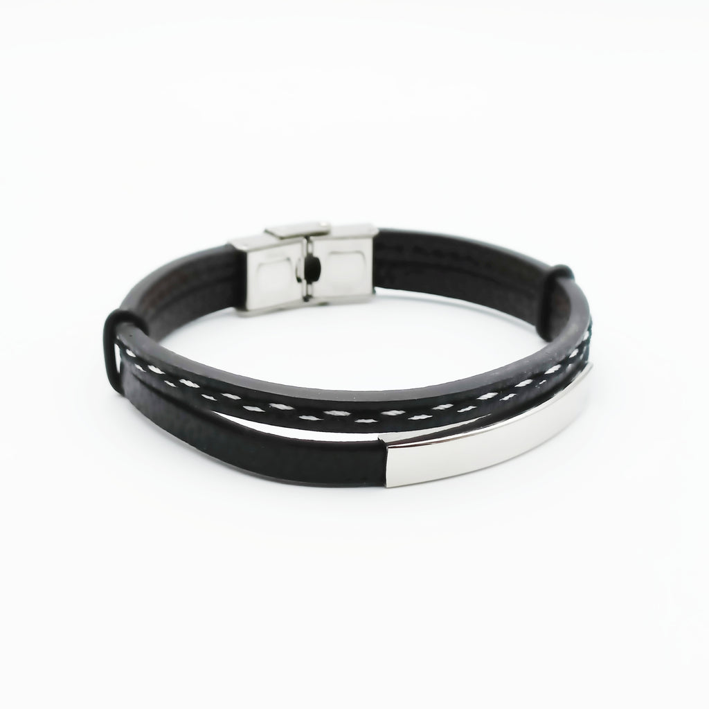 Bracciale Acciaio Skin-Black incisione personalizzata