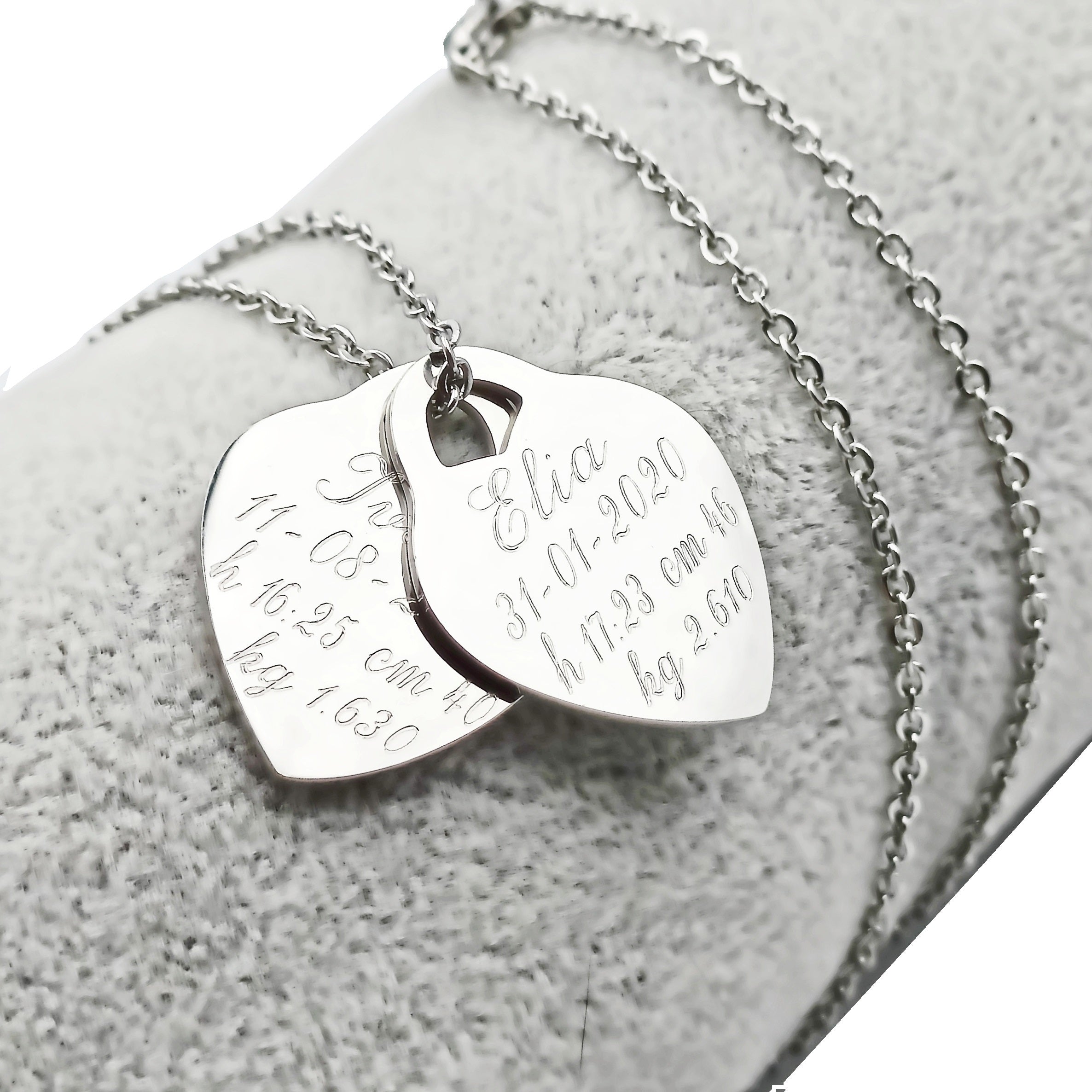 Collana da 1 a 3 incisioni Acciaio Rosa e Violetto