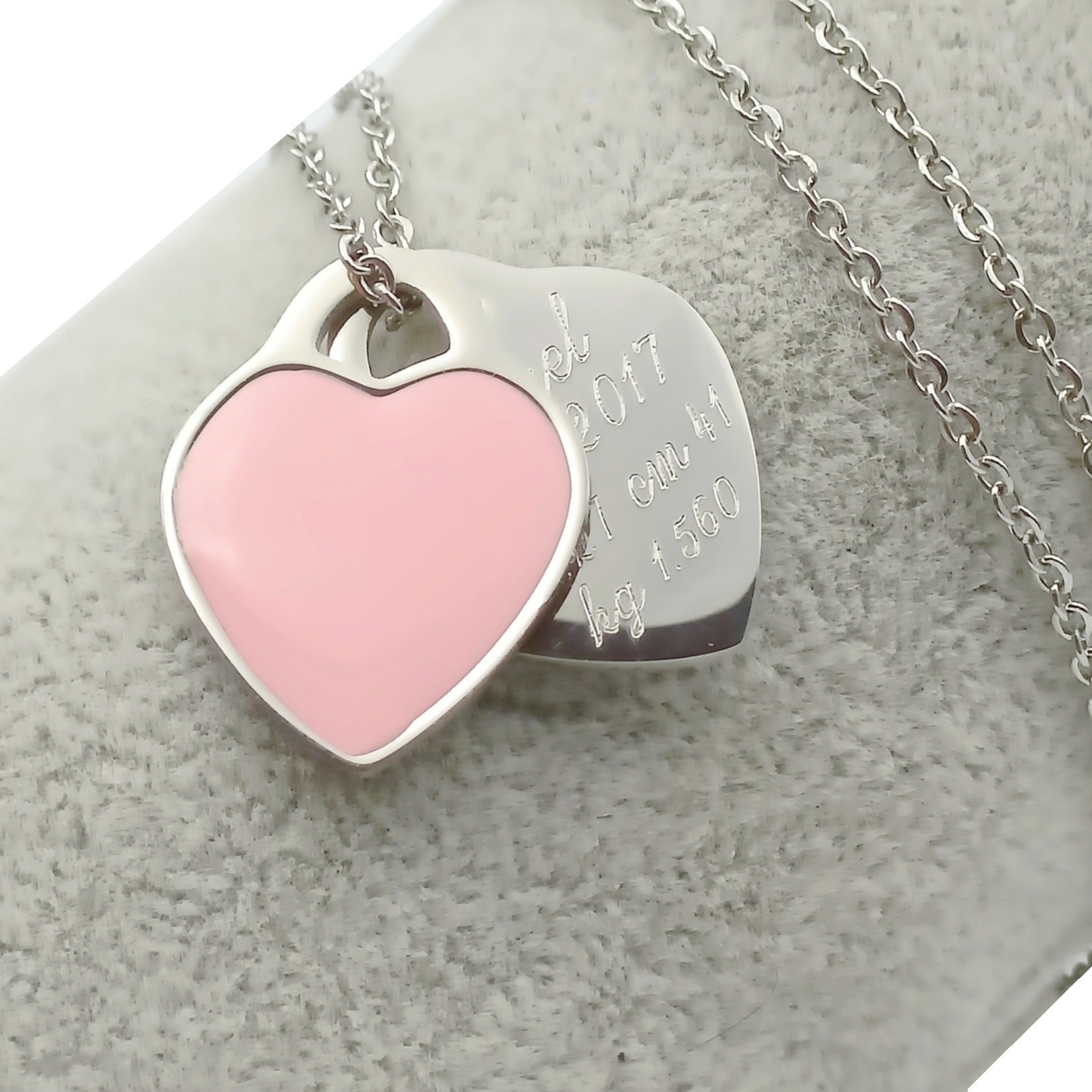 Collana Nascita da 1 a 3 Bimbi Acciaio Rosa e Violetto