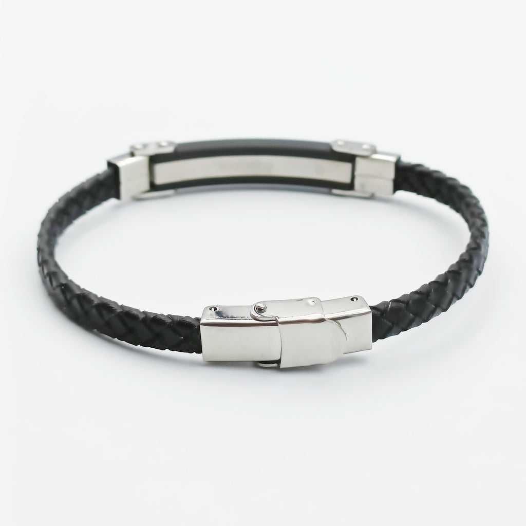 Bracelet Acier Noir Peau