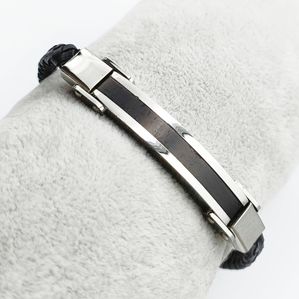 Bracelet Acier Noir Peau