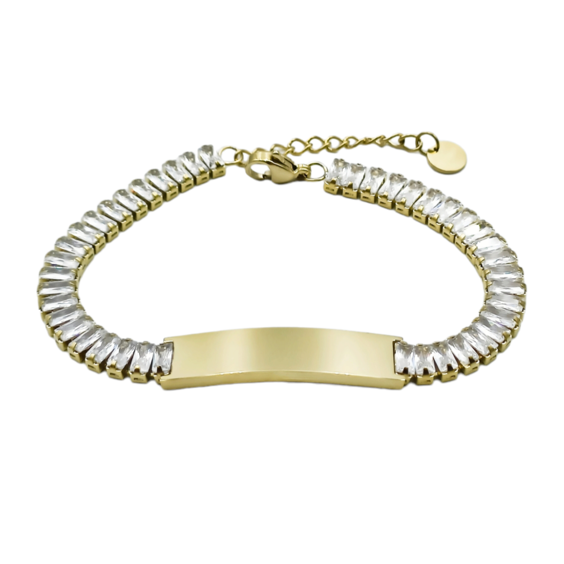 Bracciale Piastra Brillante Acciaio