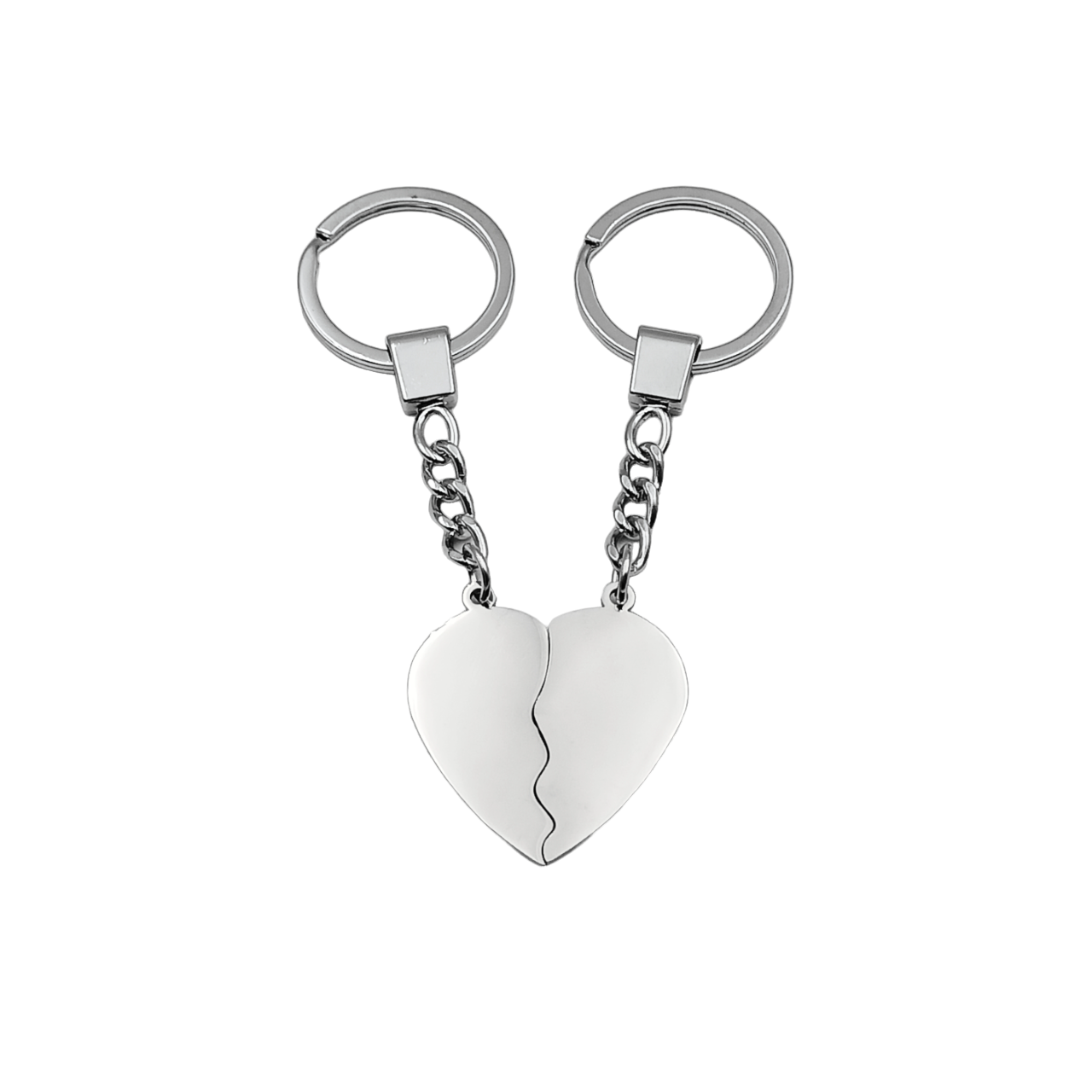 Portachiavi Cuore Spezzato Acciaio Incisione Gratuita