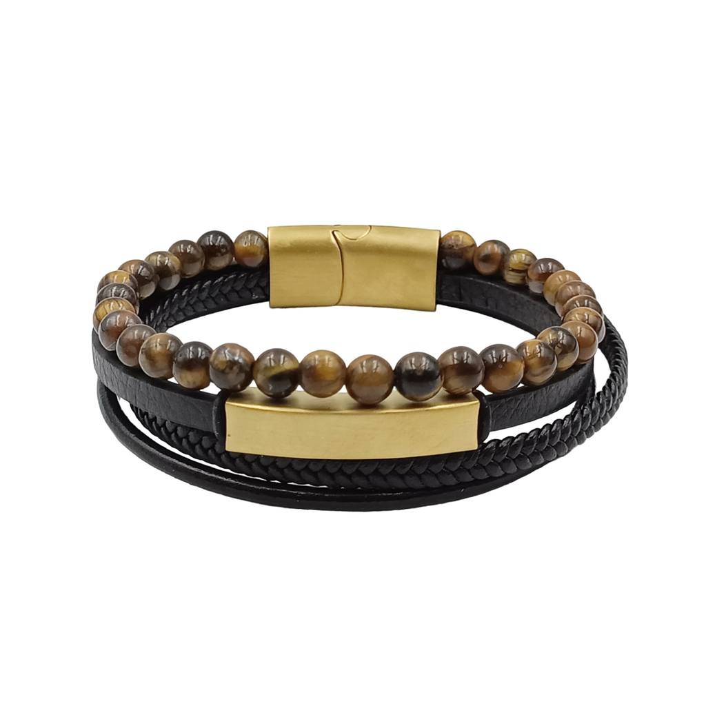 Bracciale Acciaio Skin Pietra Occhio di Tigre