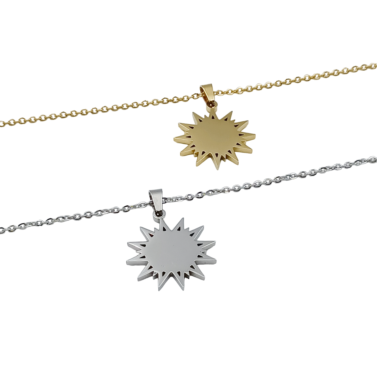 Collana Sole Acciaio con Incisione