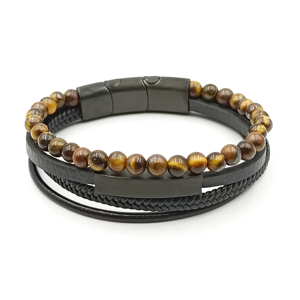 Bracciale Acciaio Skin Pietra Occhio di Tigre