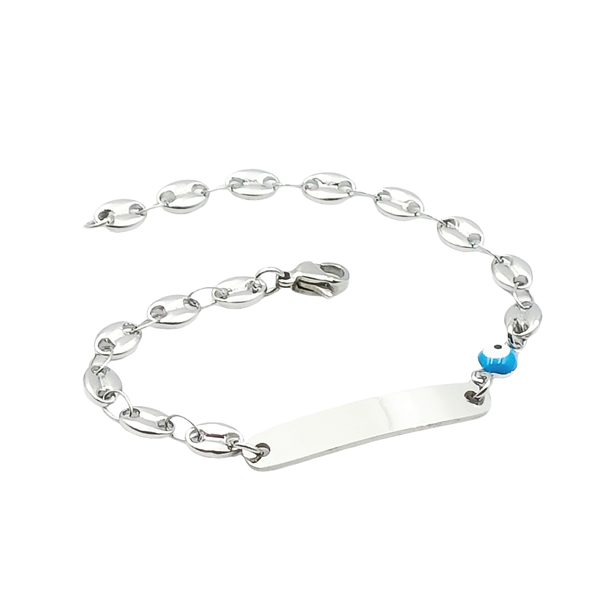 Bracciale Bimba Bimbo Piastra Classica Acciaio Argento