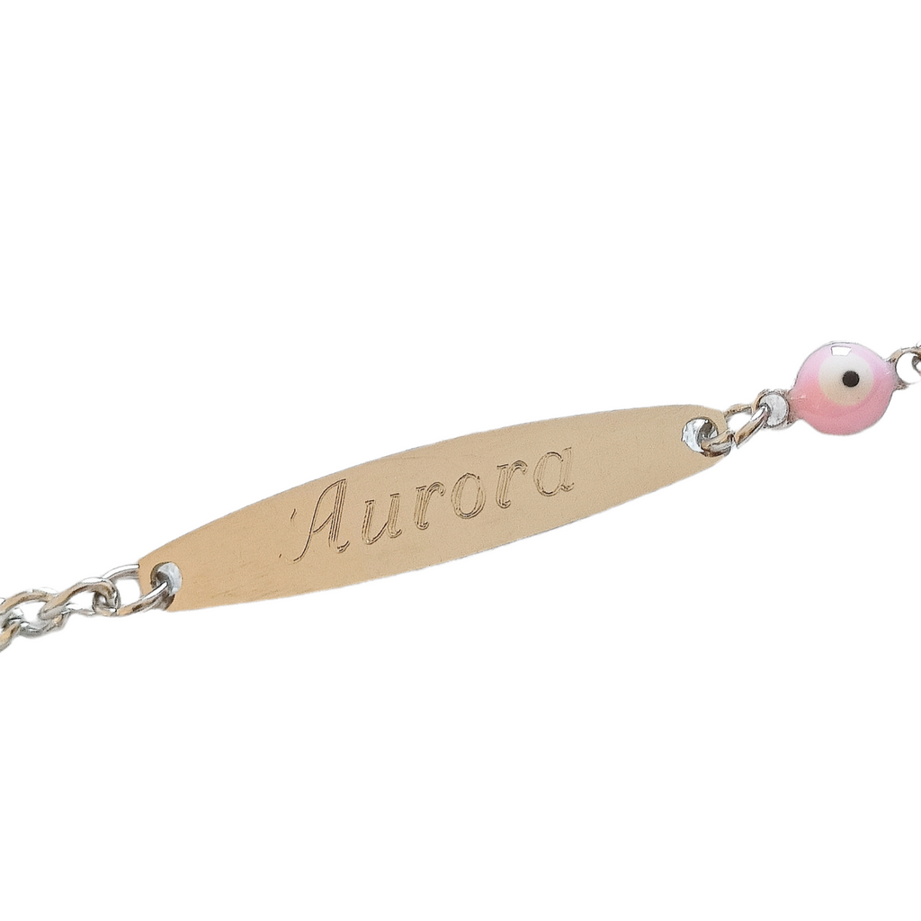 Bracciale Bimba Bimbo Piastra Ovale Acciaio Argento