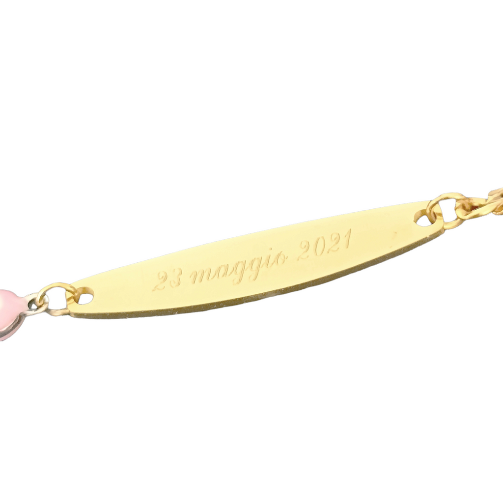 Bracciale Bimba Bimbo Piastra Ovale Acciaio Oro