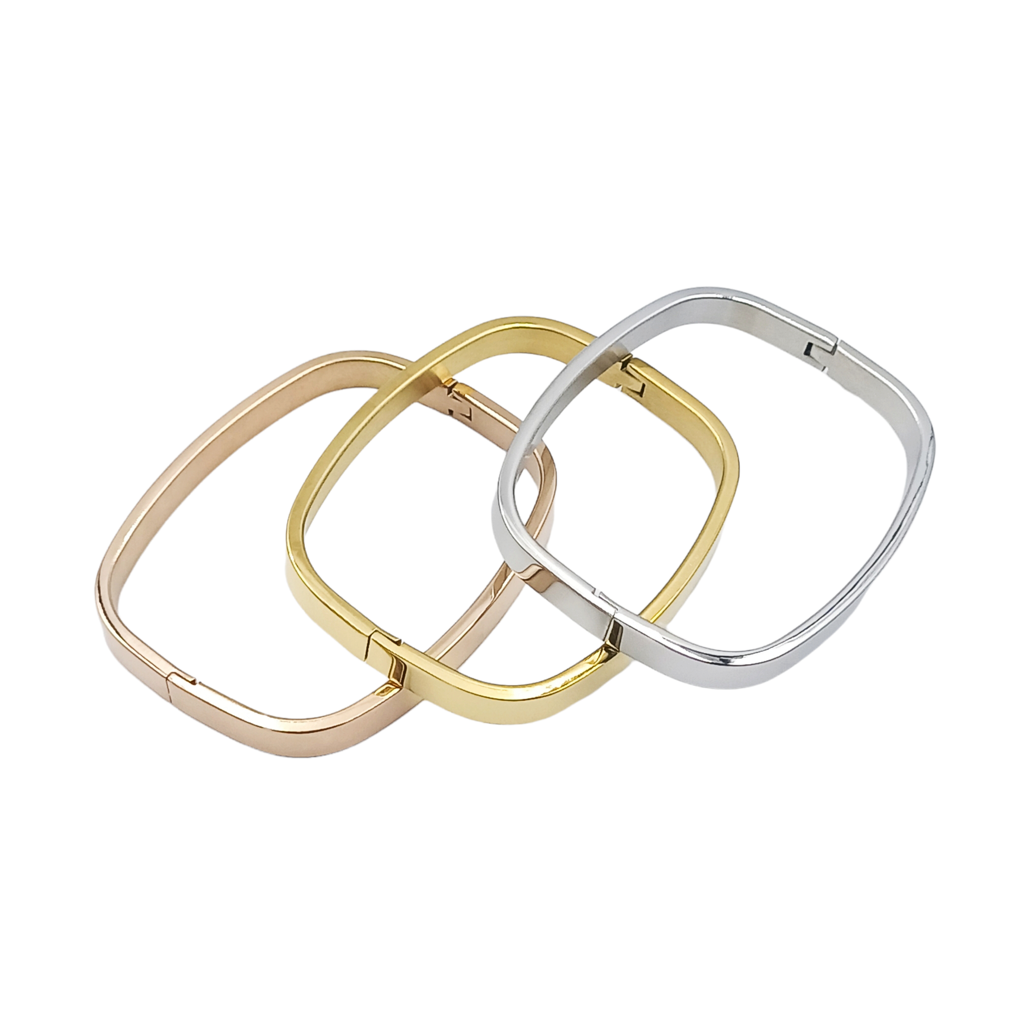 Bracciale Stiff Rettangolo Rigido NASCITA Acciaio Silver/Gold/Rose