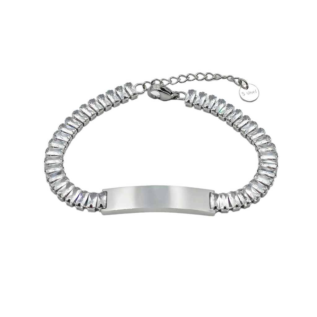 Bracciale Piastra Brillante Acciaio