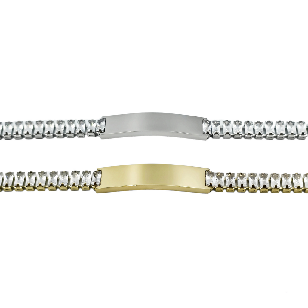 Bracciale Piastra Brillante Acciaio