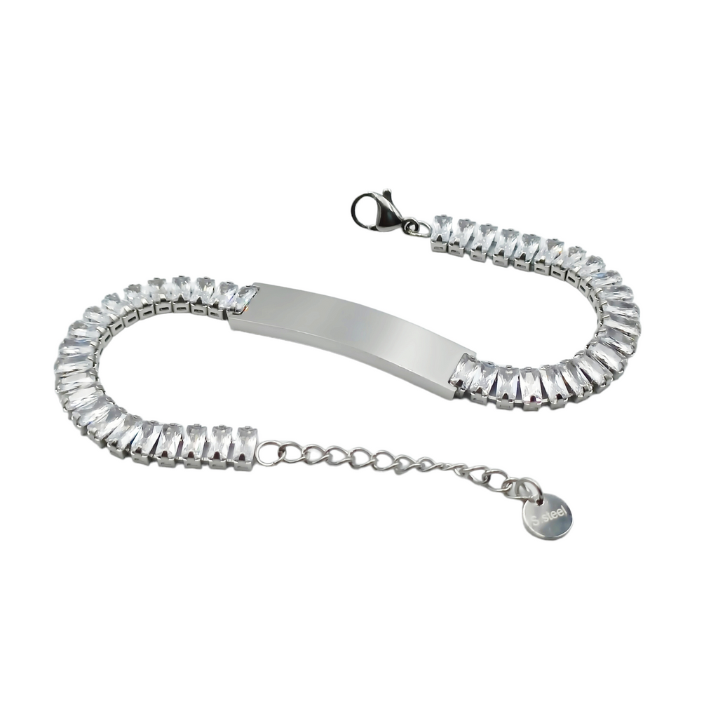 Bracciale Piastra Brillante Acciaio