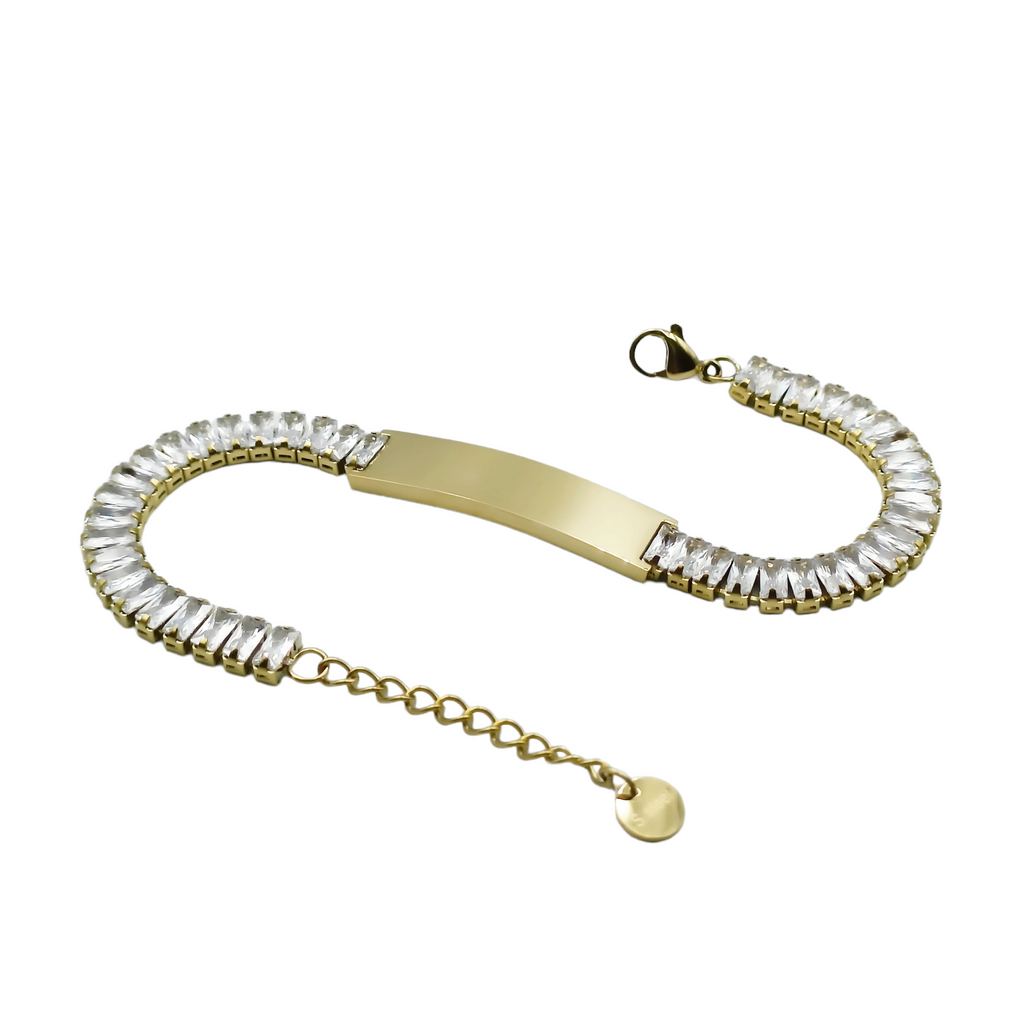 Bracciale Piastra Brillante Acciaio