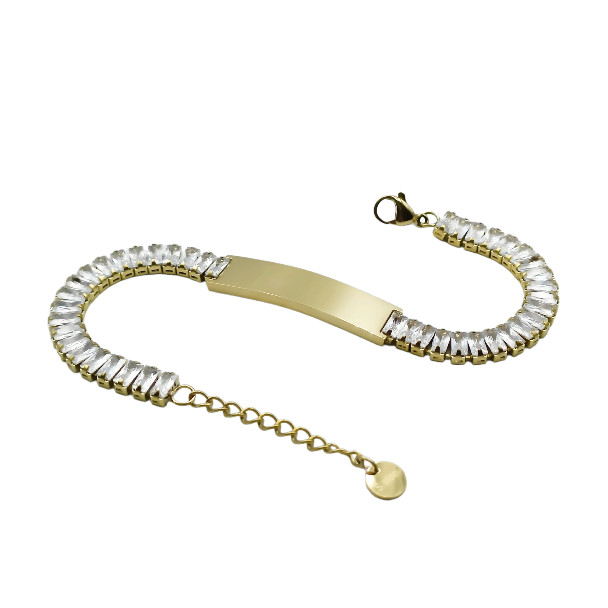 Bracciale Piastra Brillante Acciaio