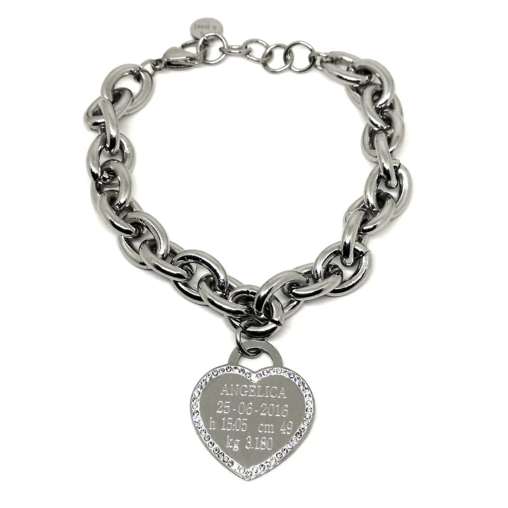 Bracelet Loves NAISSANCE Acier 2 Coeurs