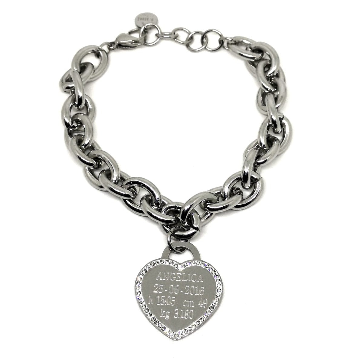 Bracelet Loves NAISSANCE Acier 2 Coeurs